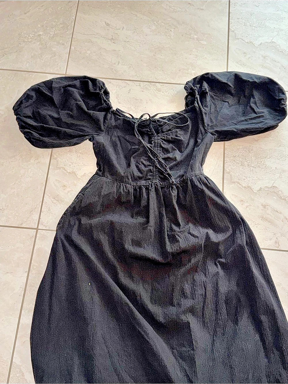 Free Assembly Puff Sleeve Mini Dress in Black Size Small